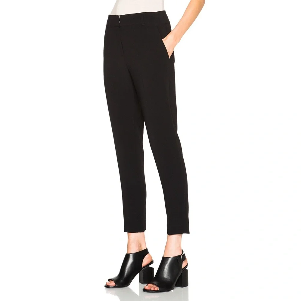 ALEXANDER WANG Black Onyx Ankle-length Tapered Leg Ankle Pants Sz 4